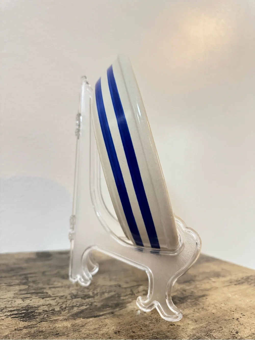 Robinson Ransbottom Pottery Blue Stripe Pie Plate | RRP Roseville Ohio USA